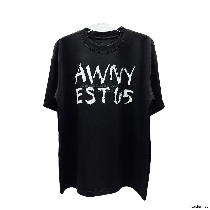 Alexander Wang Alphabet Street Style Black T-Shirt