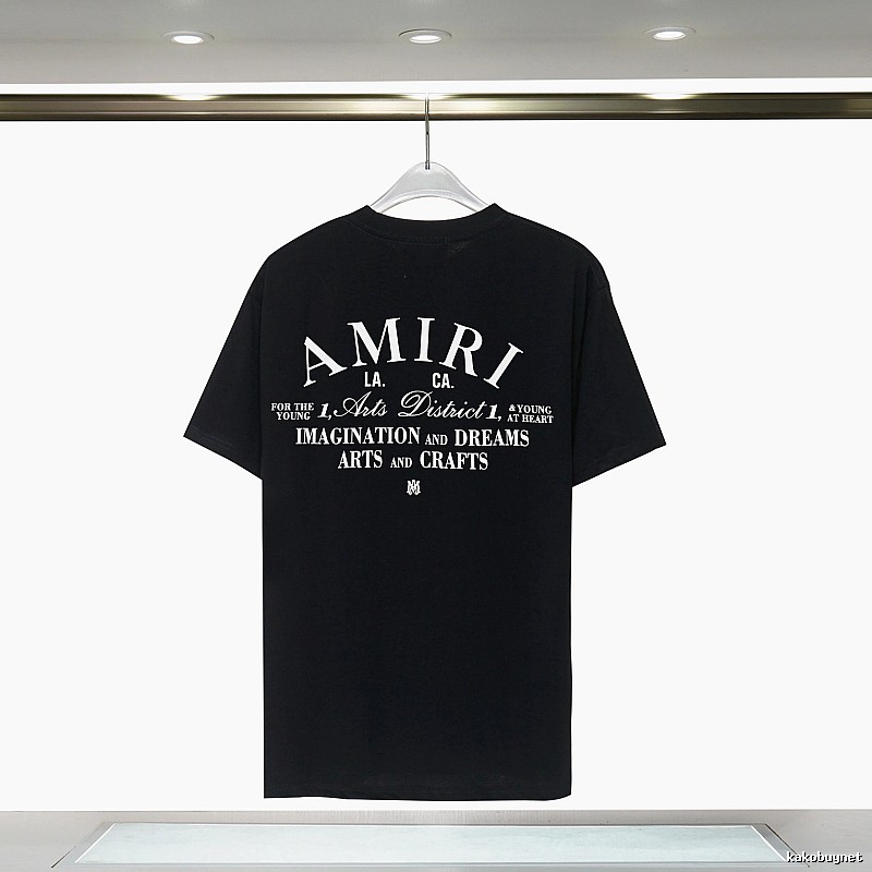 Amiri Travel Graphic T-shirt White Blue Amiri with Soft Visual Tone