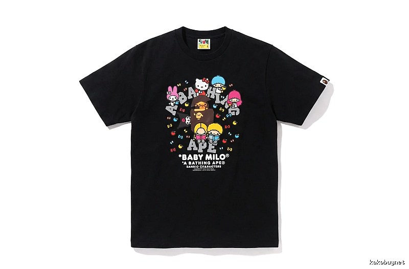 Black T-shirt with Bape cartoon prints