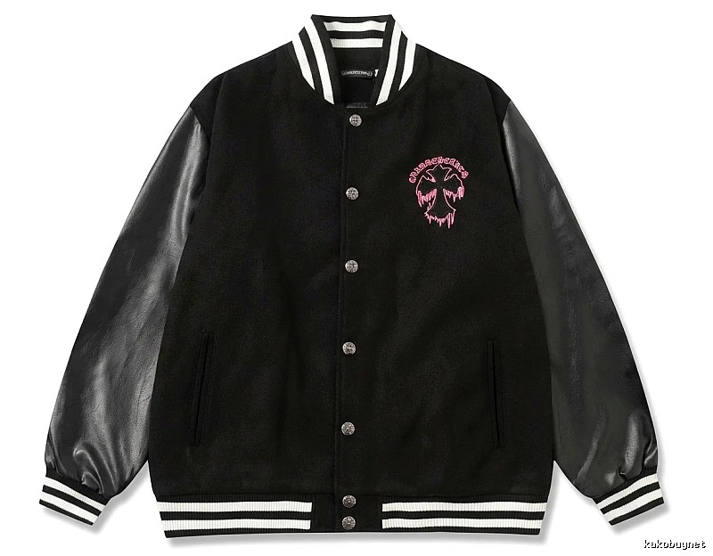 Chrome Hearts embroidered baseball jacket in black