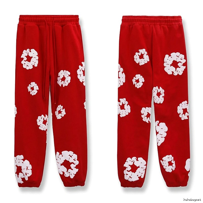 DENIM TEARS Printed Casual Red Pants