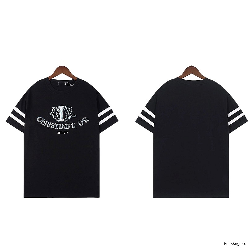 Dior Embroidered Vintage-style Black Short-sleeve T-shirt