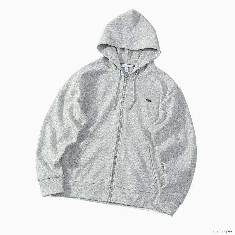 Lacoste simple-style light gray hoodie