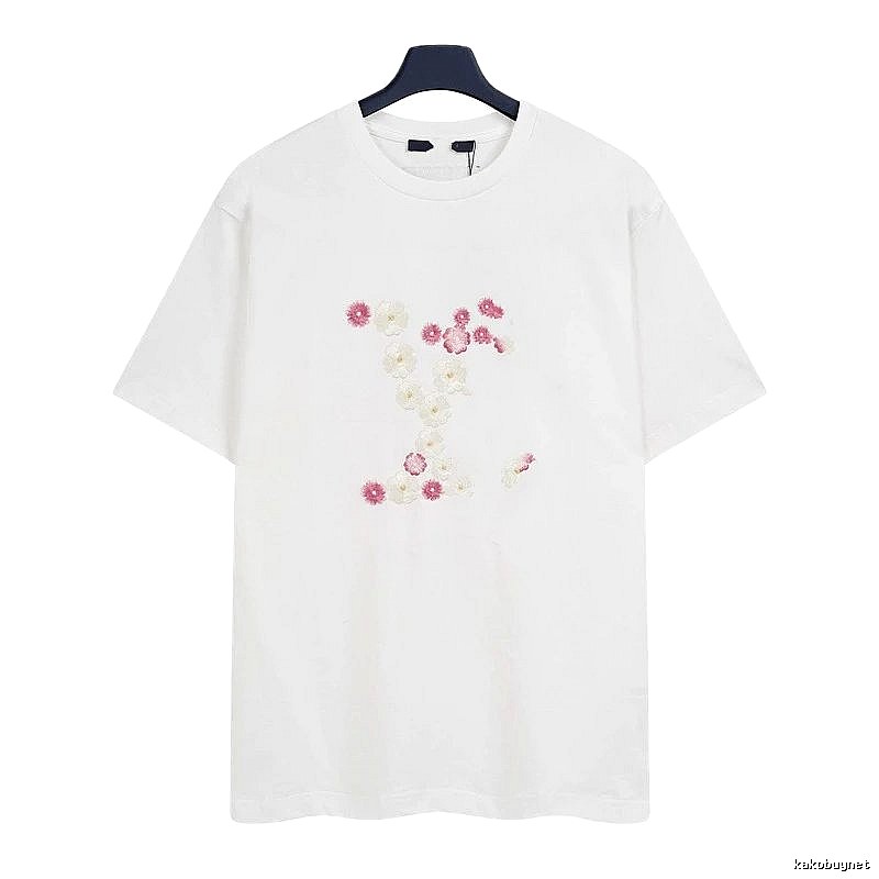 Louis Vuitton Floral Embroidered Casual White T-Shirt