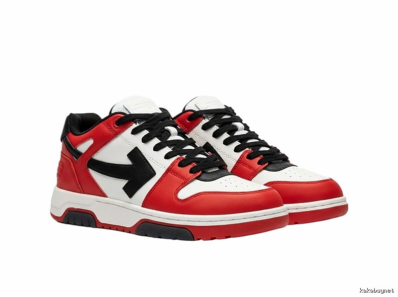 Off-White casual fashion red and white sports shoes