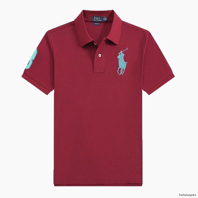 Ralph Lauren Polo with Horse Logo, Burgundy Short-sleeve