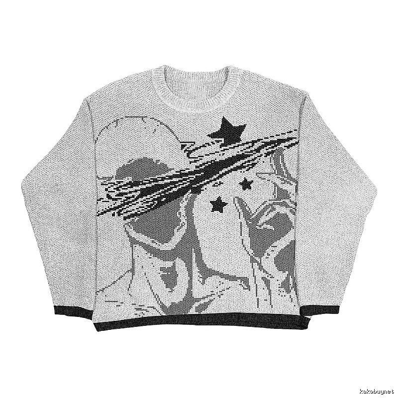 Sport Anime graphic sweater Black Knit Top for Collection Drops