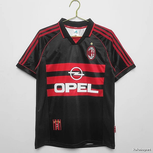 AC Milan Streetwear Retro soccer jersey Red Black Striped with Logo Accent