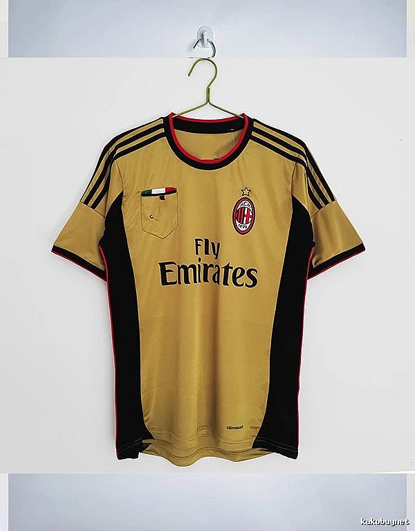 AC Milan Travel Retro soccer jersey Red Black Striped with Soft Visual Tone