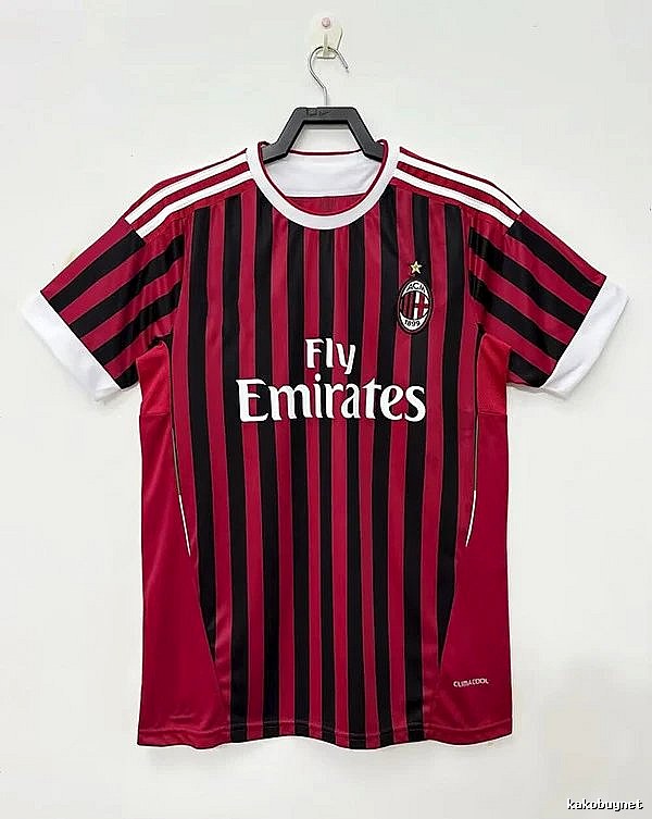 AC Milan Urban Retro soccer jersey Red Black Striped with Statement Pattern