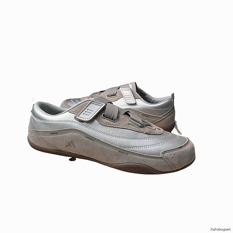 Adidas retro-style silver-gray sports shoes