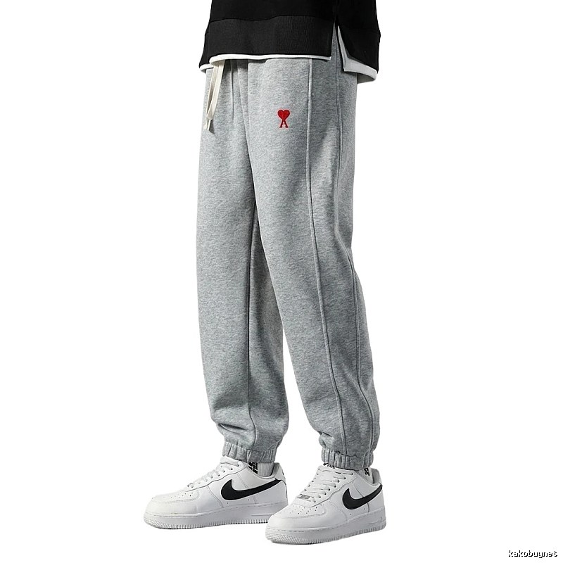 AMI & Easy Casual Style Grey Sweatpants