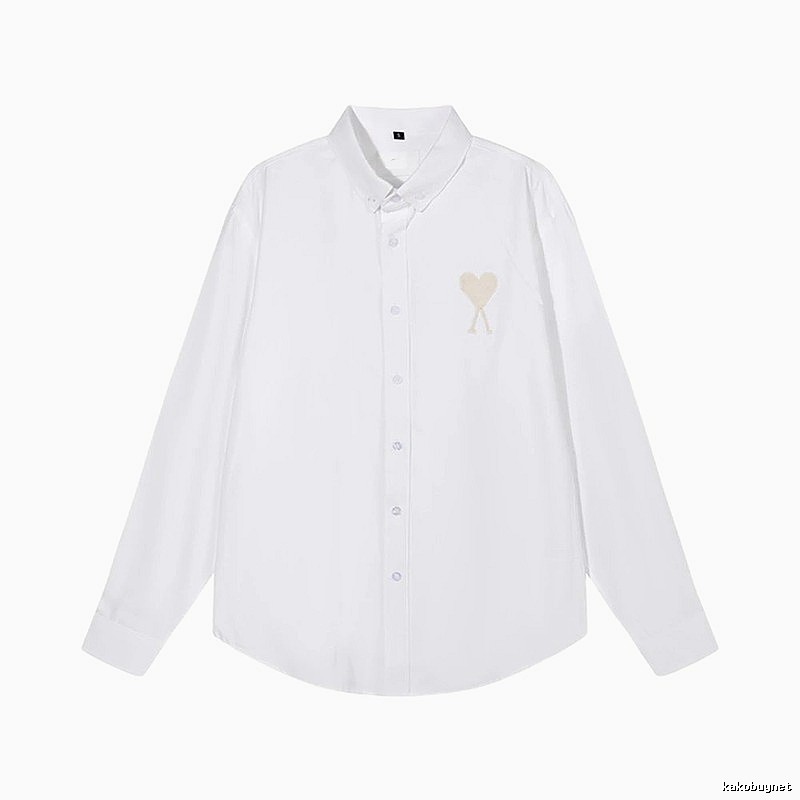 AMI Heart Embroidery White Shirt