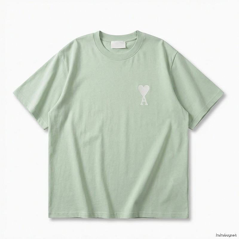 AMI Love Series Simple Style Light Green T-shirt