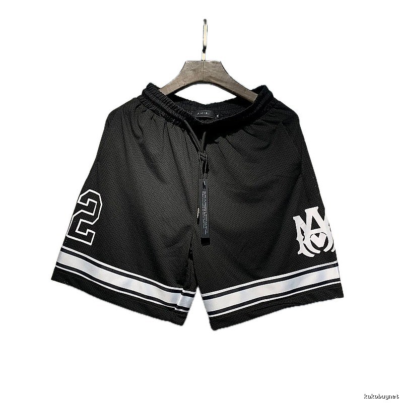 AMIRI American street style black printed sports shorts