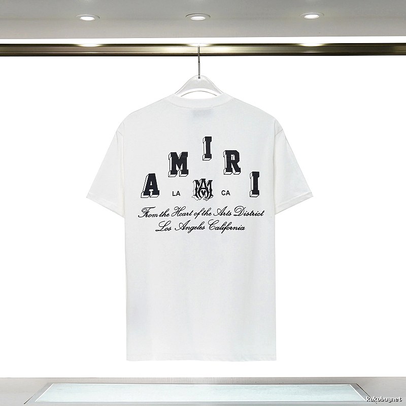 Amiri Daily Graphic T-shirt White Blue Amiri with Visual Detail