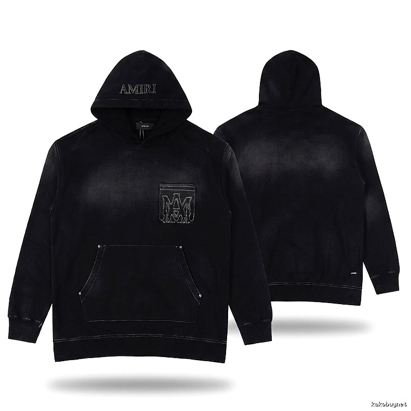 AMIRI distressed black hoodie