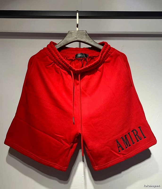 AMIRI Embroidered Street Style Red Casual Shorts