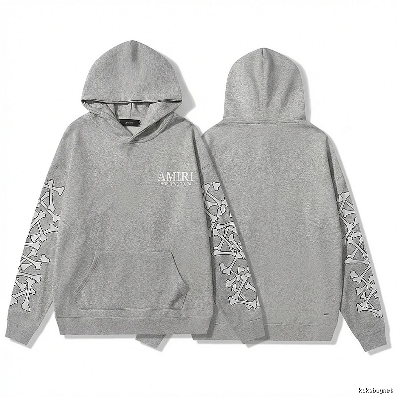 AMIRI gray hoodie with bone print