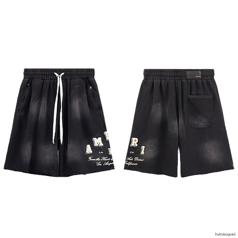AMIRI Letter Print Street Style Black Shorts