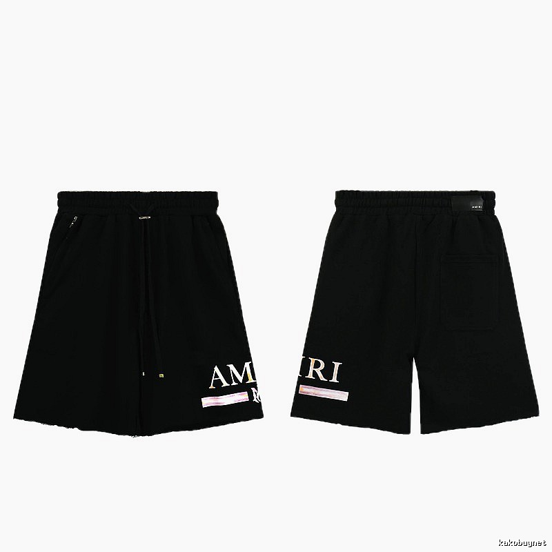 AMIRI Letter Print Street Style Black Shorts