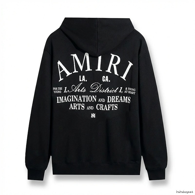 AMIRI printed style black hoodie