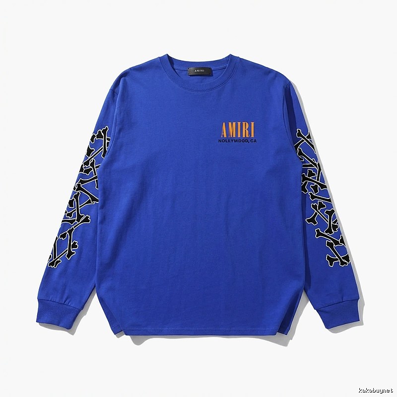 AMIRI Skull Print Trendy Blue Sweatshirt