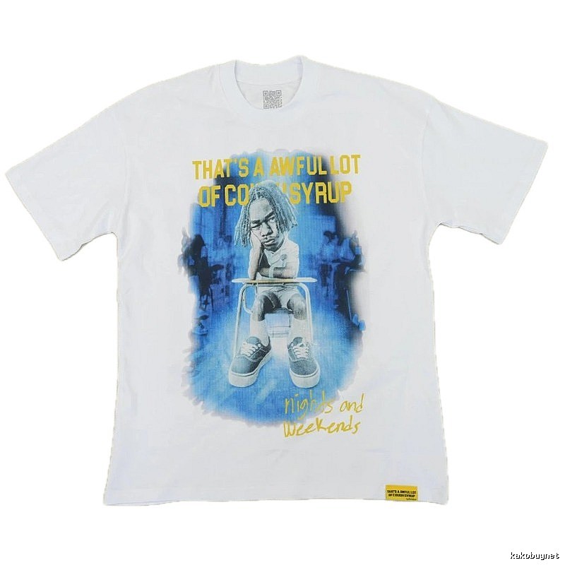 AwfulLot Portrait Print Hip-hop Style White T-shirt