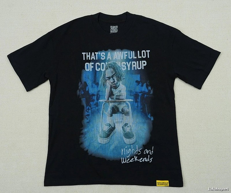 AwfulLot Portrait Print Street Style Black Short-sleeve T-shirt