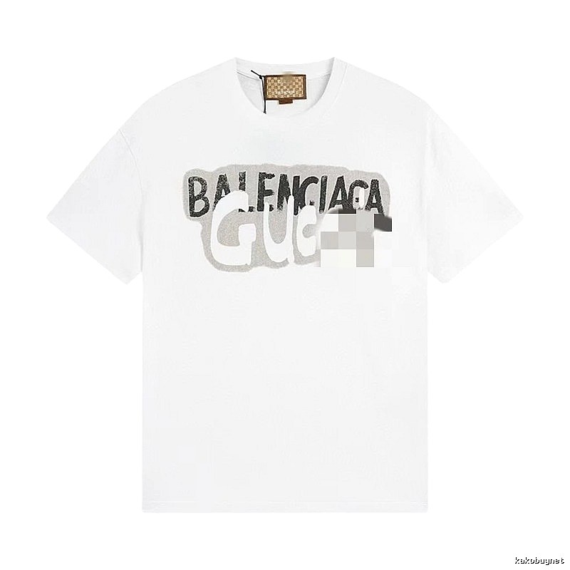 Balenciaga Co-branded Graffiti-style White T-Shirt