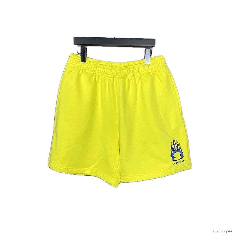 Balenciaga Flame Style Yellow Shorts