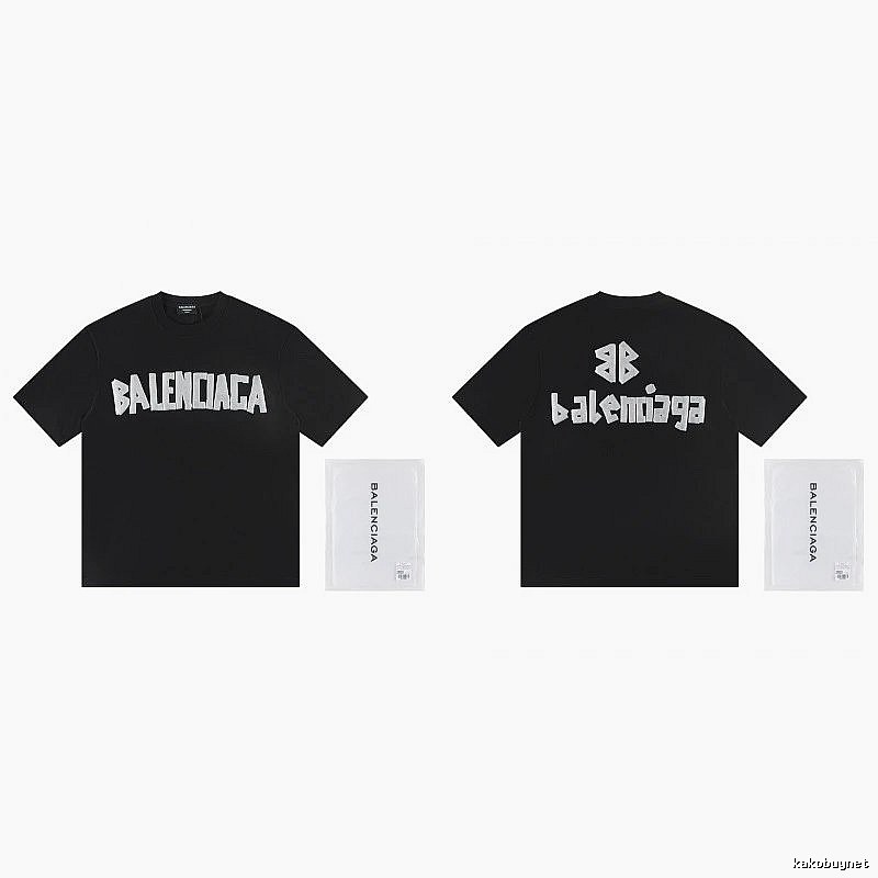 Balenciaga Letter Print Street Style Black T-Shirt