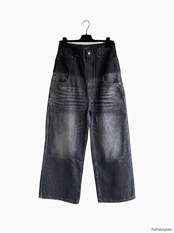 Balenciaga patchwork denim wide-leg pants