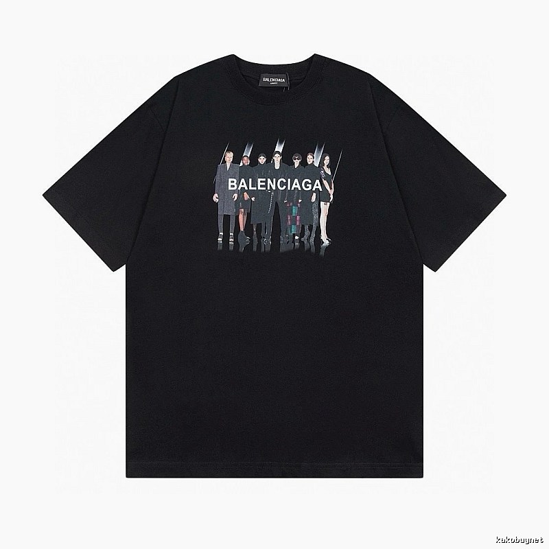 Balenciaga Portrait Print Trendy Black T-Shirt