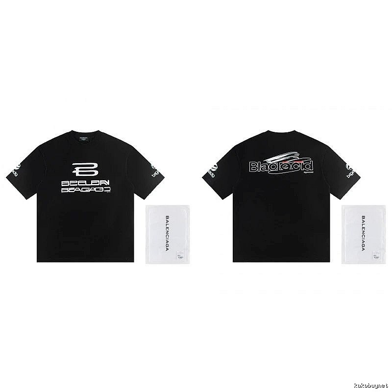 Balenciaga Printed Street Style Black T-shirt