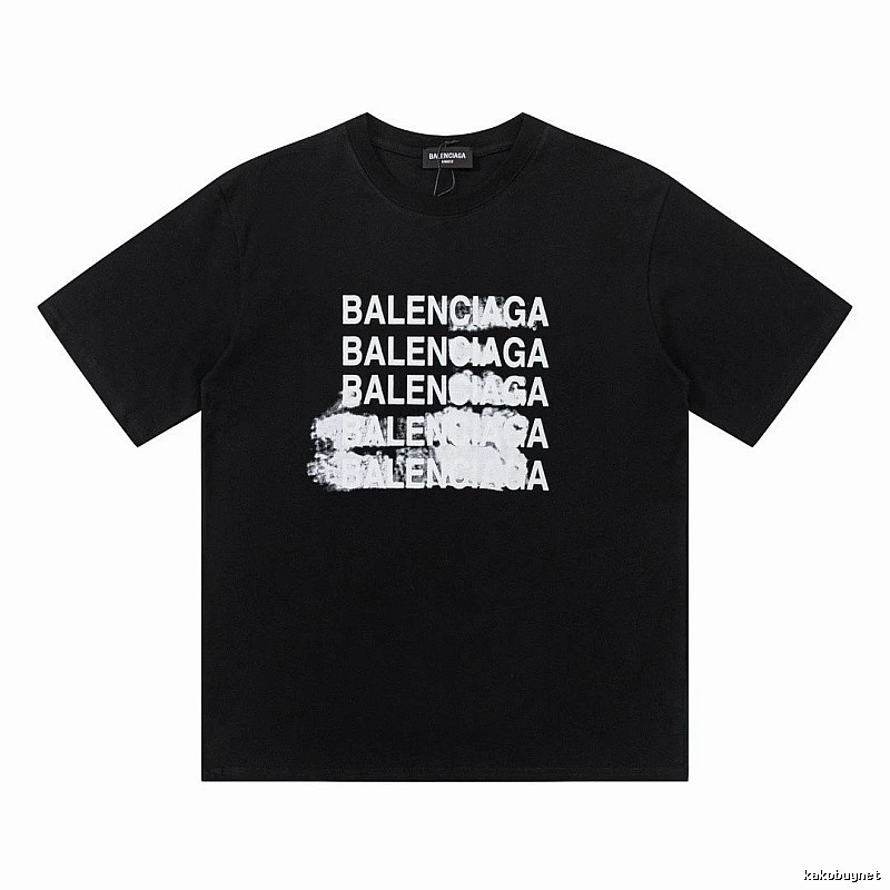 Balenciaga Repeated Print Trendy Black T-shirt