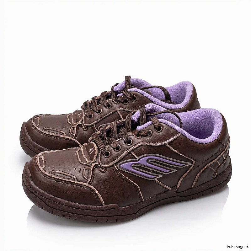 Balenciaga retro-style brown-purple sports shoes