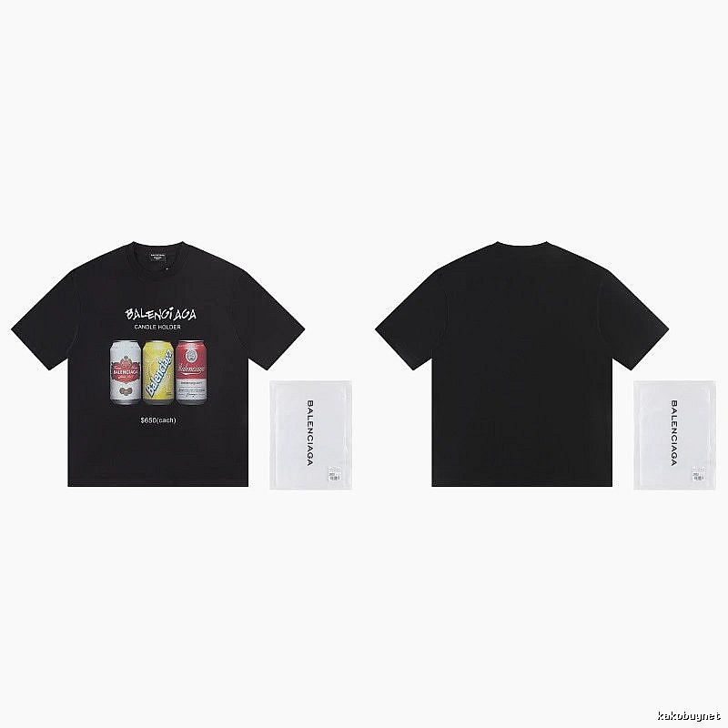 Balenciaga Street Style Black T-shirt with Coca-Cola Print