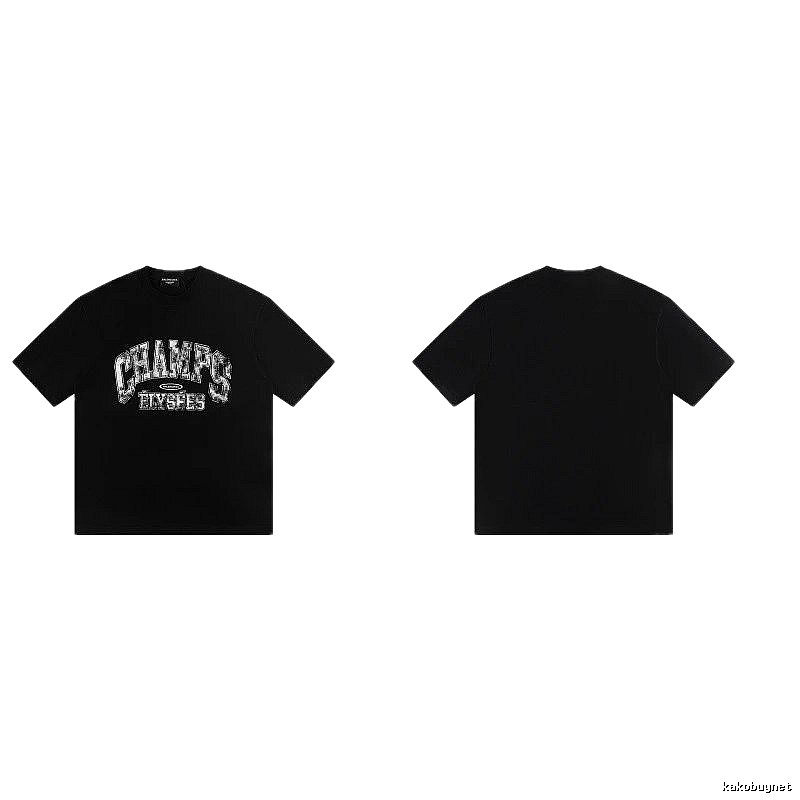 Balenciaga Vintage-style Printed Black T-Shirt