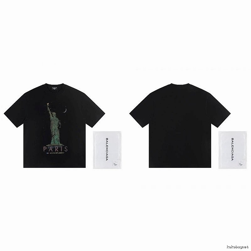 Balenciaga Vintage Style Statue of Liberty Black T-Shirt