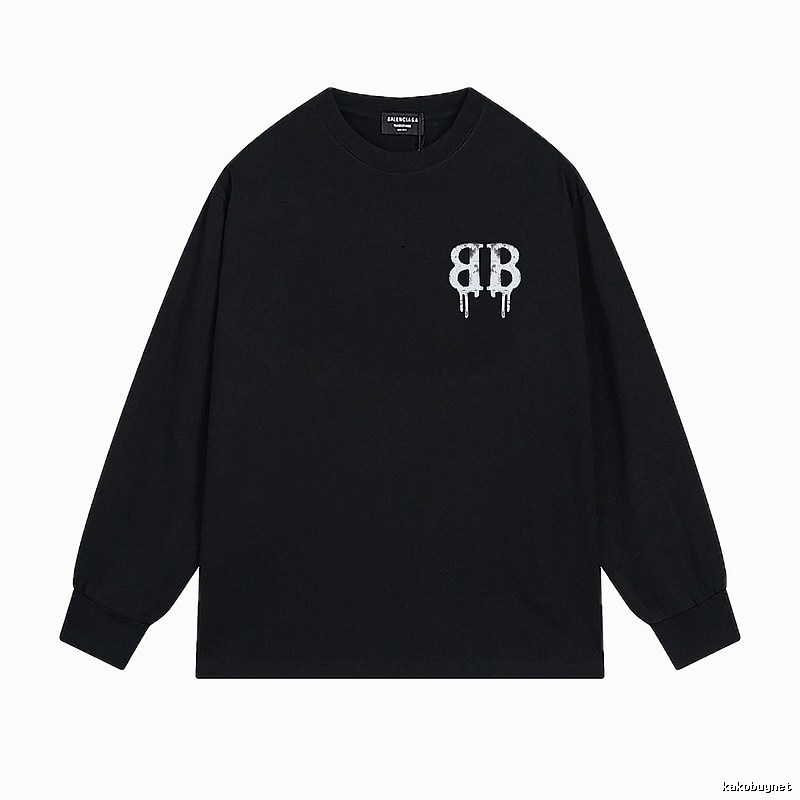 Balenciaga's dark style black long T-shirt