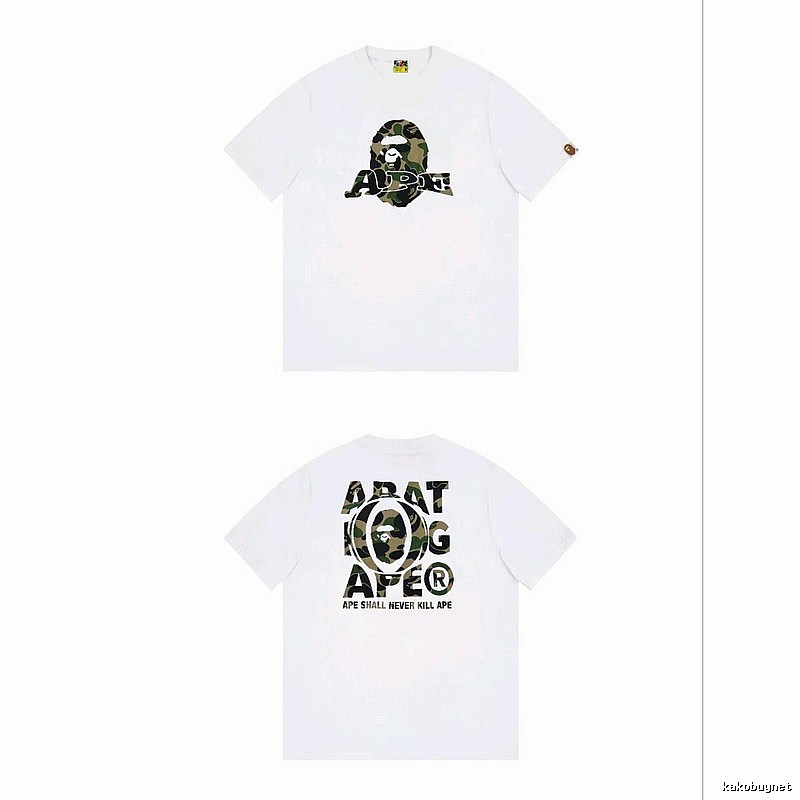 Bape Ape Head Camouflage Style White T-shirt