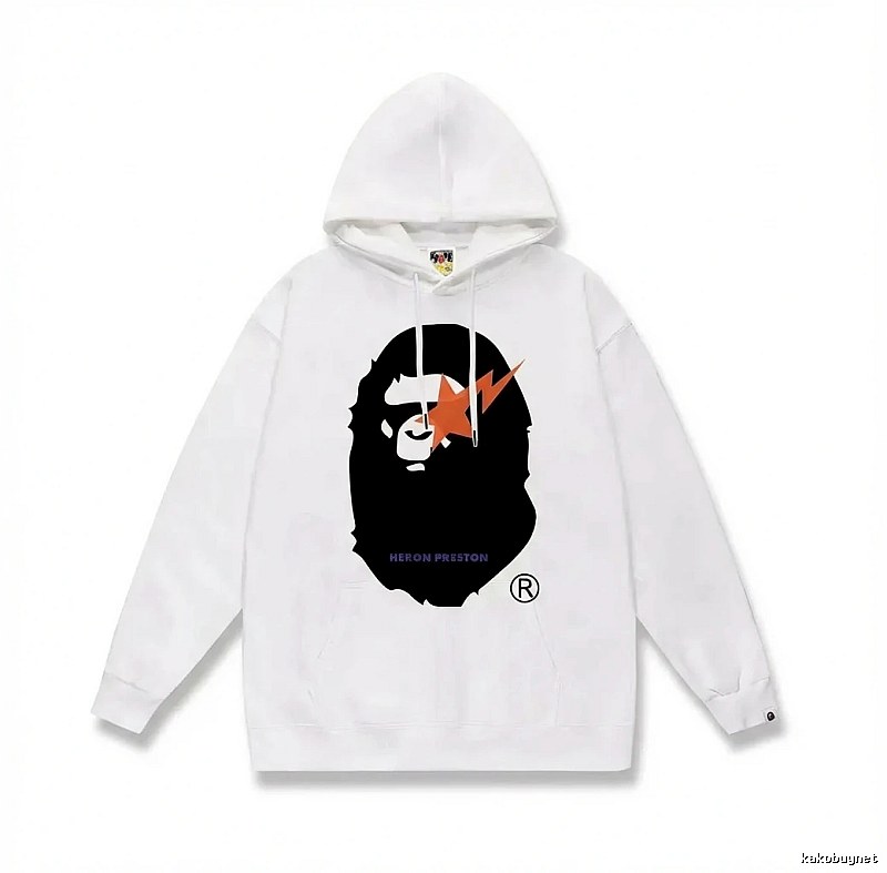 Bape Ape Head Trendy White Sweatshirt