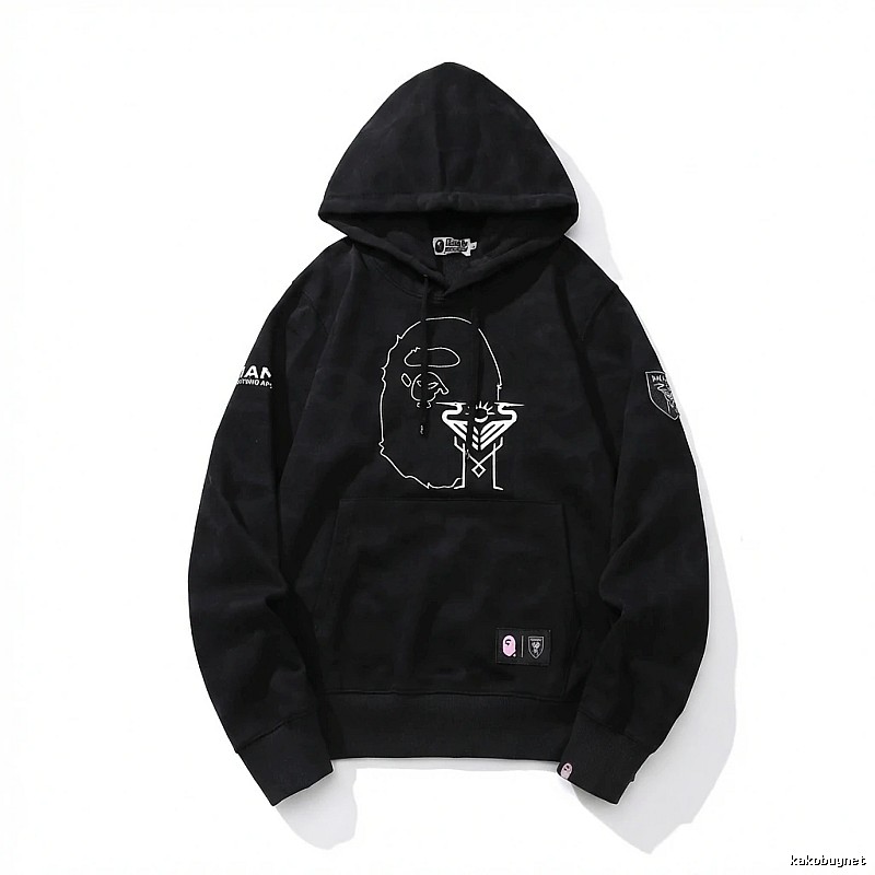 Bape Ape Man series trendy black hoodie