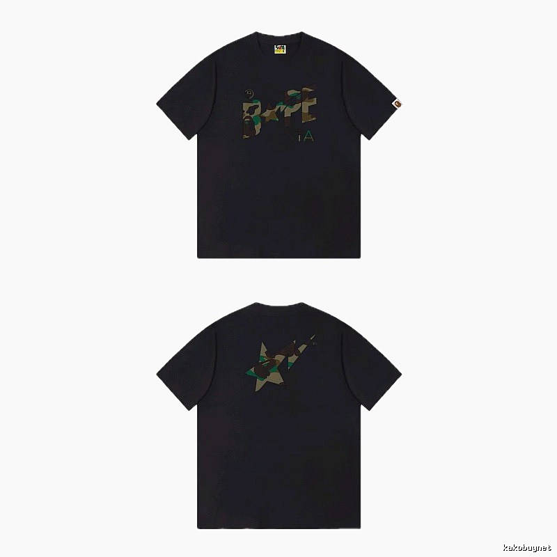 Bape camouflage style black T-shirt