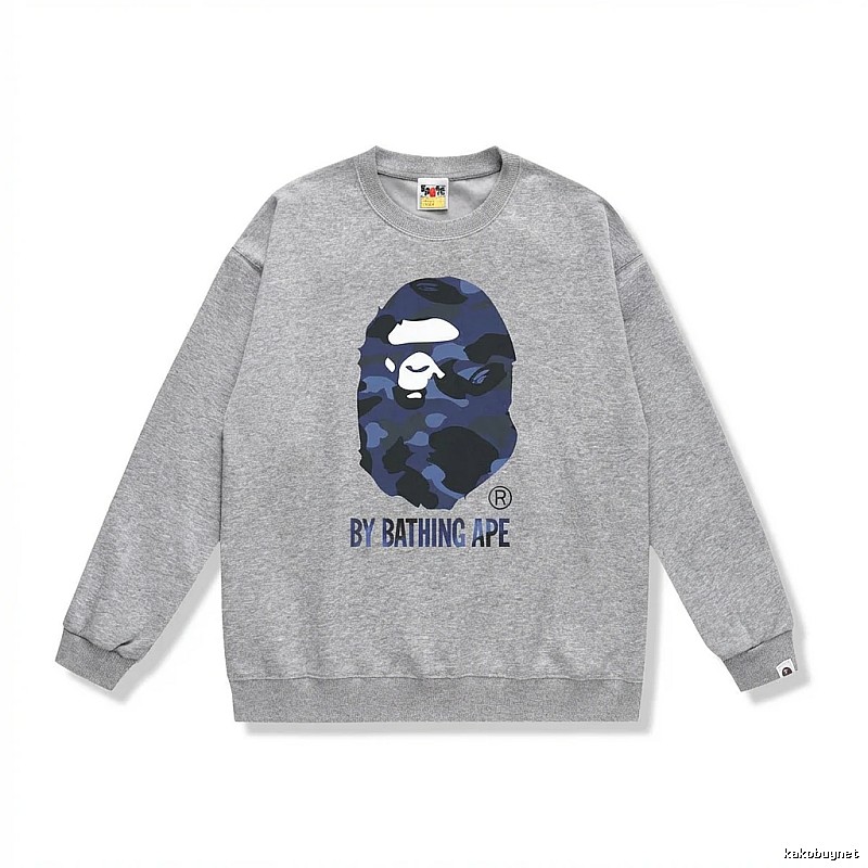 Bape camouflage-style gray sweatshirt