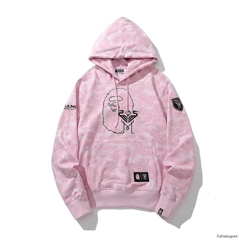 Bape camouflage-style pink hoodie