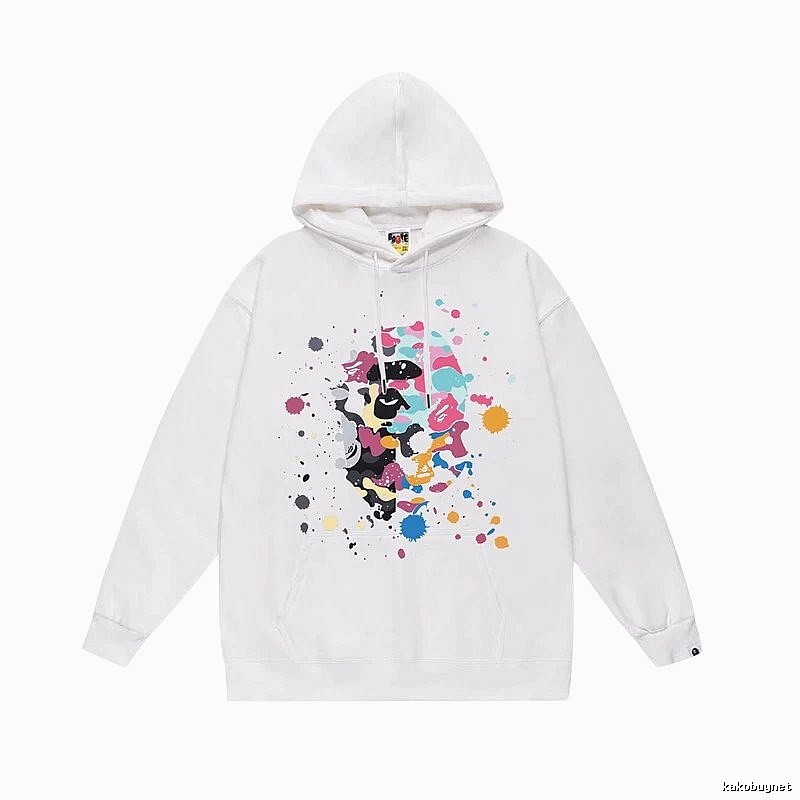 Bape camouflage style white hoodie