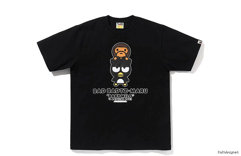Bape Cartoon Trendy and Cool Style Black T-shirt