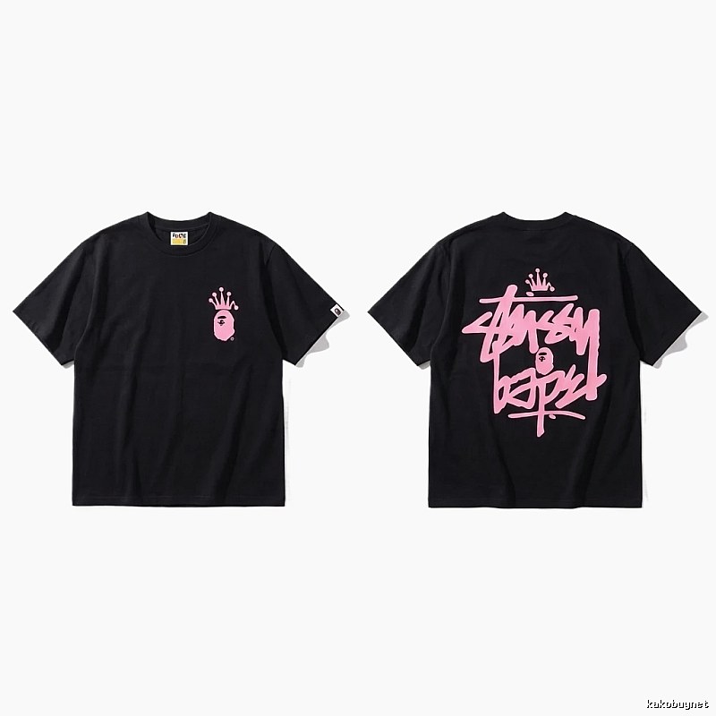 Bape Crown Graffiti Style Black T-shirt